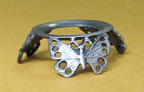 Pewter 3 Butterfly Hen Egg Stand Holder Display, Pysanka Stand Holder Display