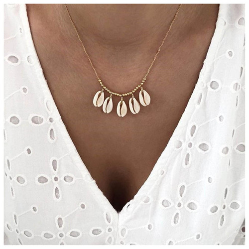 Bohemian Shell Pendant Necklace Cowrie Shell Dangle Choker Necklace Chain Gold Bead Chain Necklace Adjustable Shell Necklace Jewelry for Women and Girls Gifts Bohemian Shell Pendant Necklace Cowrie Shell Dangle Choker Necklace Chain Gold Bead Chain Necklace Adjustable Shell Necklace Jewelry for Women and Girls Gifts