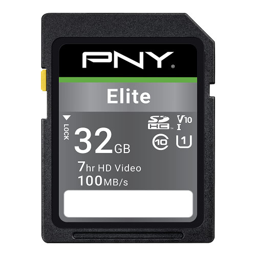 32GB Elite Class 10 U1 V10 SDHC Flash Memory Card - 100MB/s, Class 10, U1, V10, Full HD, UHS-I, Full Size SD