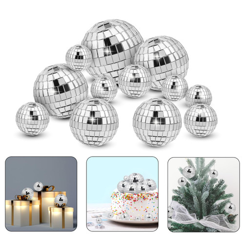 12PCS Disco Ball Cake Topper, Disco Ball Decorations, 70's Disco Cake Topper, 5 Sizes Disco Balls Disco Party Supplies for Disco Bachelorette Party Birthday Cake Decorations