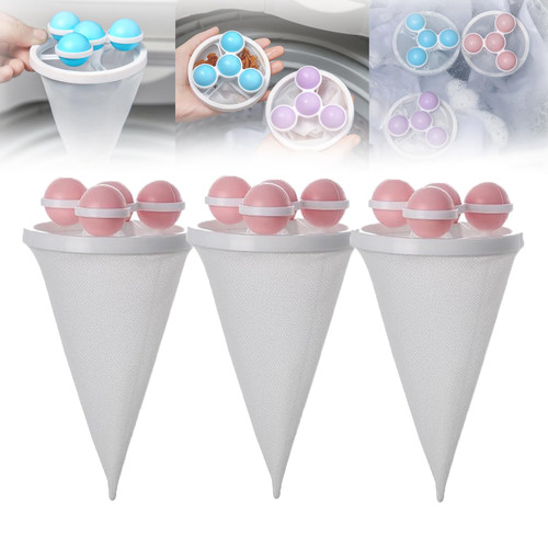 Floating Hair Filtering Mesh Removal - Dryer Sheets Pet Hair Remover,Lint Remover for Washing Machine,Laundry Pet Hair Catcher,Laundry Lint Catcher for Washing Machine (3*Pink)