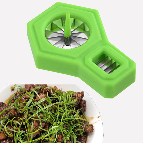Scallion Slicer ABS+ Stainless Steel Green Onion Cutter Compact Kitchen Tool and Gadget Green and Delicate Shallot Shredder
