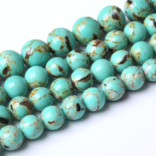 60PCS 6MM Beads Shell Turquoise Beads with Mother-of-Pearl Round Loose Beads Natural Gem Beads for Jewelry Making 15" 60PCS 6MM Beads Shell Turquoise Beads with Mother-of-Pearl Round Loose Beads Natural Gem Beads for Jewelry Making 15"