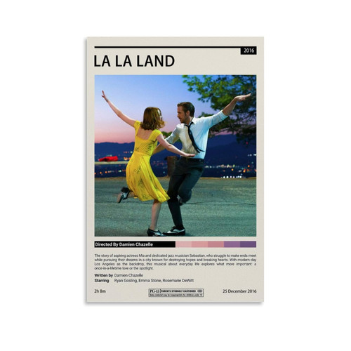 La La Land Movie Poster Poster Decorative Painting Canvas Wall Art Living Room Posters Bedroom Painting 12x18inch(30x45cm)