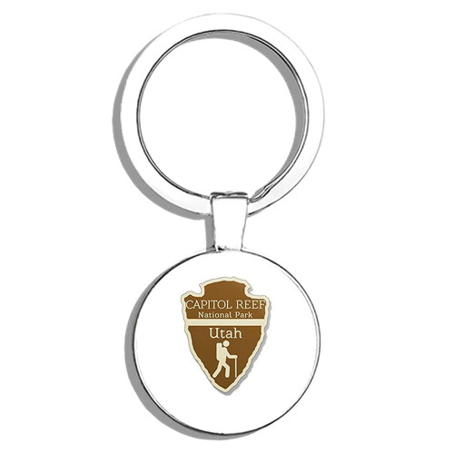 Arrowhead Shaped CAPITOL REEF National Park (rv hike utah) Double Sided Stainless Steel Keychain Key Ring Chain Holder Car/Key Finder