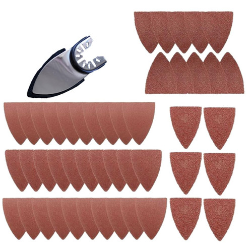 Multitool Sanding Pads Finger Oscillating Universal Abrasive Triangle Sandpaper 51PCS Multitool Sanding Pads