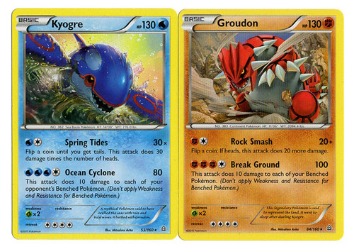 Kyogre & Groudon - Primal Clash Legendary Card Set - 53/160 & 84/160