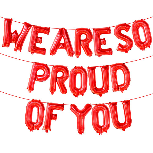 , Red We Are So Proud of You Balloons - 16 Inch, Graduation Balloons | Congratulations Balloons Banner, Paramedic Graduation Party Decorations 2024 | Nurses Graduation Decorations Class of 2024