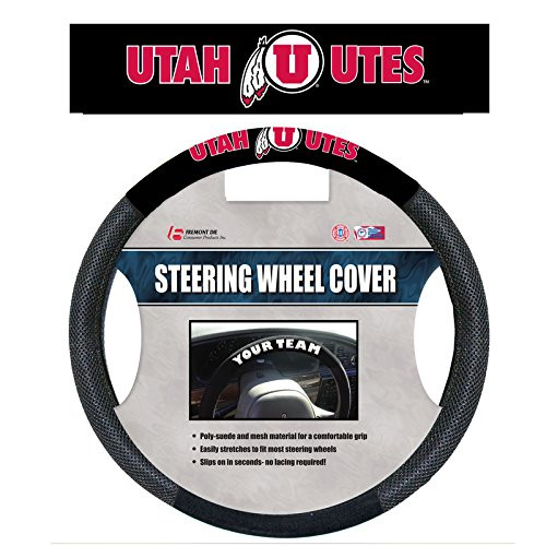 Fremont Die NCAA Utah Mesh Steering Wheel Cover, One Size, Multicolor
