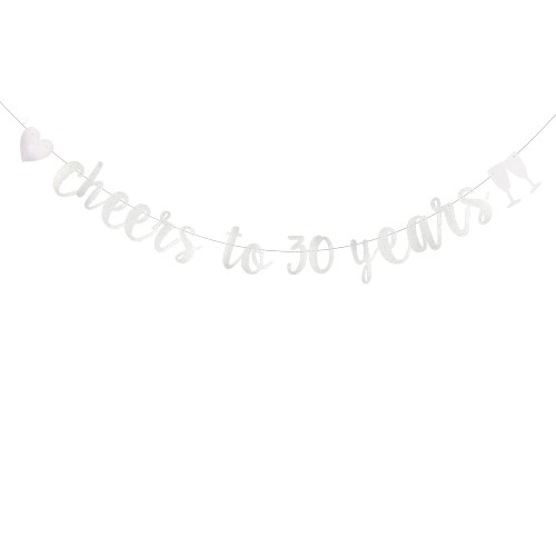 DONGLYJL Silver Glitter Cheer 30 Years Banner, Pre-Strung, 30 Years Old 30TH Birthday Party / 30TH Wedding Anniversary Party Decorations Bunting Sign Backgrounds,Cheers to 30 Years DONGLYJL Silver Glitter Cheer 30 Years Banner, Pre-Strung, 30 Years Old 30TH Birthday Party / 30TH Wedding Anniversary Party Decorations Bunting Sign Backgrounds,Cheers to 30 Years