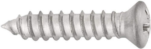 100 #8 X 3/4 Phillips Oval #6 Head Tapping Screw Chrome
