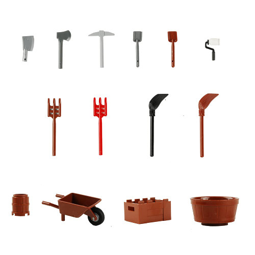 NW 14pcs Farm Tool Building Blocks Park Sencery Accessories Plant Set Building Bricks Kit DIY Building Set Compatible All Major Brands