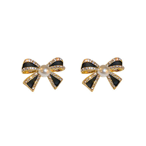 Sweet Bow Knot Small Stud Earrings 925 Sterling Silver Pins CZ Crystal Pearl Butterfly Tie Statement Earrings Cartilage Studs Wedding Christmas Jewelry Gifts for Women Girls (Black) Sweet Bow Knot Small Stud Earrings 925 Sterling Silver Pins CZ Crystal Pearl Butterfly Tie Statement Earrings Cartilage Studs Wedding Christmas Jewelry Gifts for Women Girls (Black)