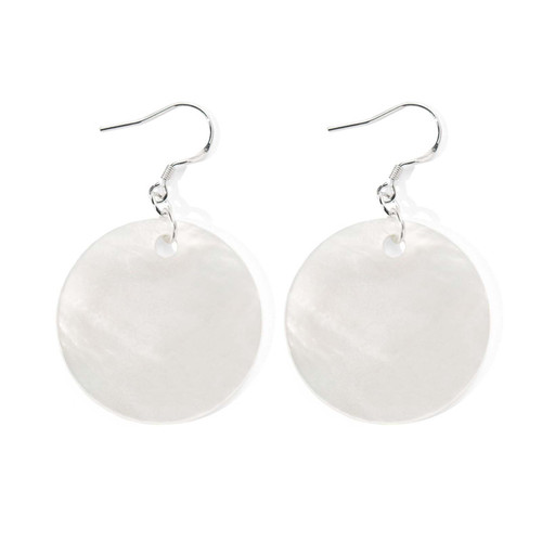 Shell Earrings for Women White Shell Hook Earrings Sea Shell Drop Earrings Beach Earrings Geometric Round Earrings Retro Boho Earrings Beach Jewelry Gifts for Girls