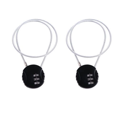 2pcs/Set Password Cable Locks,3 Digit Combination Padlock Locks 50cm Extended Wire Rope Anti-Theft Helmet Lock Bicycle Locks Travel Luggage Lock