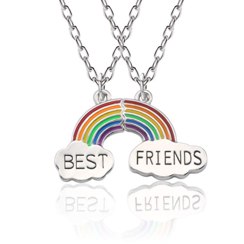 BFF Necklace for 2-Rainbow Best Friend Necklace Friendship Necklace Best Friends Forever Necklaces Valentines Day Gifts BFF Necklace for 2-Rainbow Best Friend Necklace Friendship Necklace Best Friends Forever Necklaces Valentines Day Gifts