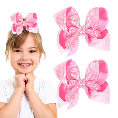 2PCS Sparkly Hair Bows for Girls 5 Inches Large Glitter Sequin Hair Bows Clips Pink Hair Barrettes Headwear Hairpin Alligator Clips Bows for Girls Toddlers Kids Women 2PCS Sparkly Hair Bows for Girls 5 Inches Large Glitter Sequin Hair Bows Clips Pink Hair Barrettes Headwear Hairpin Alligator Clips Bows for Girls Toddlers Kids Women