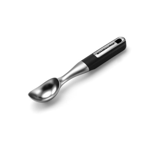 KitchenAid Gourmet Stainless Steel Ice Cream Scoop, Black