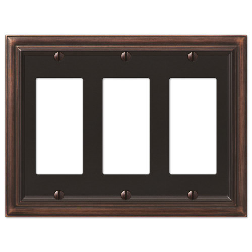 AmerTac 94RRRVB Amerelle Continental Aged Bronze Cast 3 Rocker Wallplate