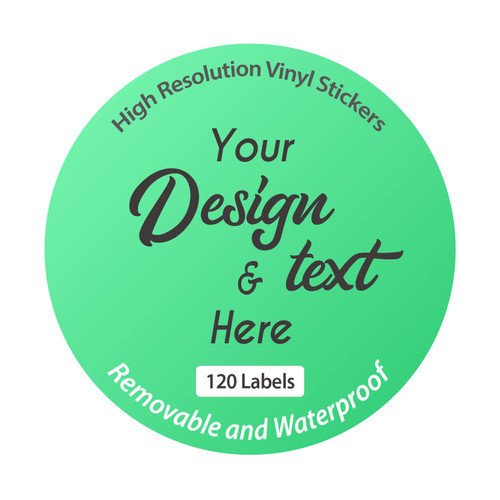 120 Labels Personalized and Custom Design Vinyl Stickers Removable Waterproof UV Resistant Any Shape and Size with Your Logo Text Image