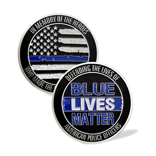Thin Blue Line Police Officer Challenge Coin Law Enforcement Military Coin Collection Thin Blue Line Police Officer Challenge Coin Law Enforcement Military Coin Collection