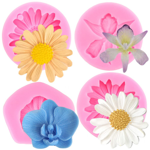 Orchid Flower Silicone Molds Chrysanthemum Flower Fondant Mold For Cake Decorating Cupcake Topper Candy Chocolate Gum Paste Polymer Clay Set Of 4 Orchid Flower Silicone Molds Chrysanthemum Flower Fondant Mold For Cake Decorating Cupcake Topper Candy Chocolate Gum Paste Polymer Clay Set Of 4