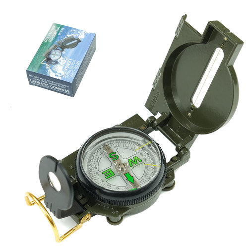 Military Compass, Lensatic Sighting Compass for Hiking, Multifunctional Outdoor Compass Waterproof Durable Boy Scout Compass for Hunting Camping