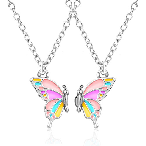 BFF Necklace for 2-Split Butterfly Friendship Necklace Best Friend Forever Colored Butterfly BFF Pendant Best Friend Necklaces Gifts for Women Girls BFF Necklace for 2-Split Butterfly Friendship Necklace Best Friend Forever Colored Butterfly BFF Pendant Best Friend Necklaces Gifts for Women Girls