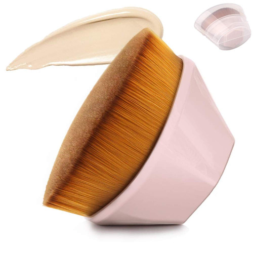 Foundation Makeup Brush Flat Top High-Density Kabuki Hexagon Face Blush Liquid Powder Foundation Brush for Blending Liquid Cream or Flawless Powder Cosmetics with Bonus Protective Case (Pink) Foundation Makeup Brush Flat Top High-Density Kabuki Hexagon Face Blush Liquid Powder Foundation Brush for Blending Liquid Cream or Flawless Powder Cosmetics with Bonus Protective Case (Pink)