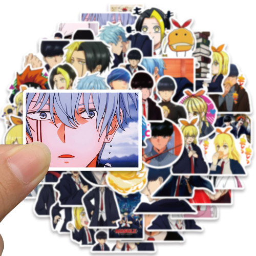 50 PCS Anime Mashle: Magic and Muscles Stickers, Japanese Anime Mashle: Magic and Muscles Sticker Pack, Japanese Anime Vinyl Stickers for Car Water Bottle Skateboard Luggage Computer Bumper Decals