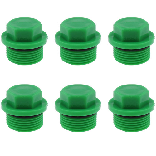 6PCS Male Threaded PPR End Cap Plugs Garden Hose Plugs Prevent Water Pipe Leakage Plugs Green (3/4 inch)