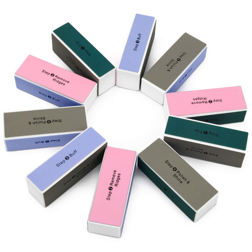10PCS Nail Buffer Block, 4 Way Colorful Buffing Block Shine Polisher Nail Buffing File Manicure File Sanding Files