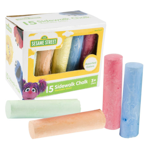 15 Piece Washable Sidewalk Chalk Sticks