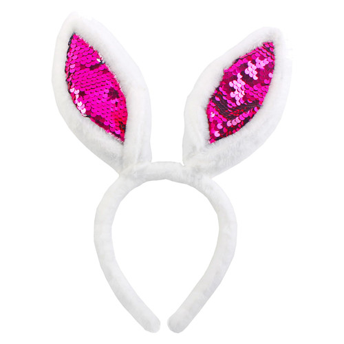 Bunny Ears Headbands Plush Rabbit Ear Headband for Women Bunnys Ear Headband for Kids Adults Party Supplies?rose?