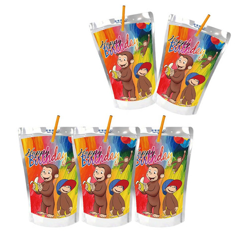 Curious Monkey Birthday Party Supplies,24pcs George Juice Bag Tags Stickers for George Monkey Party Decorations. Curious Monkey Birthday Party Supplies,24pcs George Juice Bag Tags Stickers for George Monkey Party Decorations.