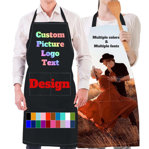 Custom Apron for Women Personalized Chef Aprons with Pockets Customize Name Photo Cooking Kitchen Apron Gift