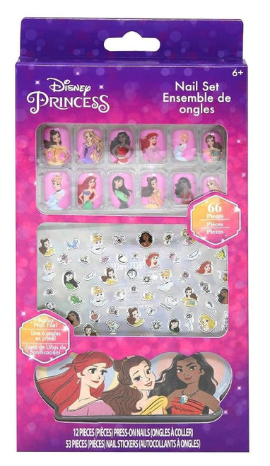 Disney Princess Girls Press on Nail Set - Disney Pretend Fake Nails for Kids Featuring Ariel, Moana, Belle, Perfect Disney Press On Nails and Stickers for Makeover Playdates and Sleepovers - 66 Pieces Disney Princess Girls Press on Nail Set - Disney Pretend Fake Nails for Kids Featuring Ariel, Moana, Belle, Perfect Disney Press On Nails and Stickers for Makeover Playdates and Sleepovers - 66 Pieces