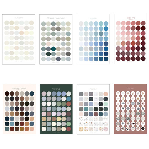 Coding Dots Labels Colorful Circle Dot Sticker Labels Assorted Colors Printed for DIY Journal Planners to Do List Calendar (Multicolor, 8 Sheets)