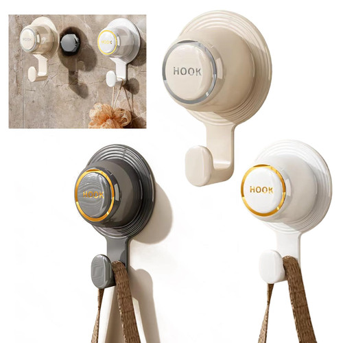 3 Pieces Self-Adhesive Hooks Hanging Heavy Duty Wall Mount Towel Coat Hooks for Bathroom Shower Kitchen Keys Door Hook