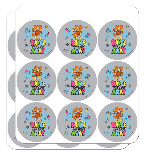 Cartoon Dance Your Cares Aware Fraggle Rock Red Planner Calendar Scrapbooking Crafting Stickers