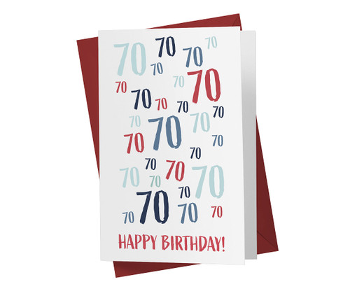 70th Birthday Card - Just A Number 70th Anniversary Card For Brother, Sister, Dad, Mom, Boyfriend, Grilfriend - 70 Years Old Birthday Card - Happy 70th Birthday Card - With Envelope