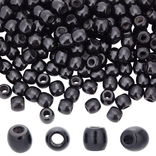 200Pcs Black Wood Beads 12x11mm Large Hole Wood Beads Natural Dyed Black Wooden Beads Barrel Wooden Beads Wooden Spacer Beads with 4.5~5mm Hole for DIY Craft Jewelry Making 200Pcs Black Wood Beads 12x11mm Large Hole Wood Beads Natural Dyed Black Wooden Beads Barrel Wooden Beads Wooden Spacer Beads with 4.5~5mm Hole for DIY Craft Jewelry Making