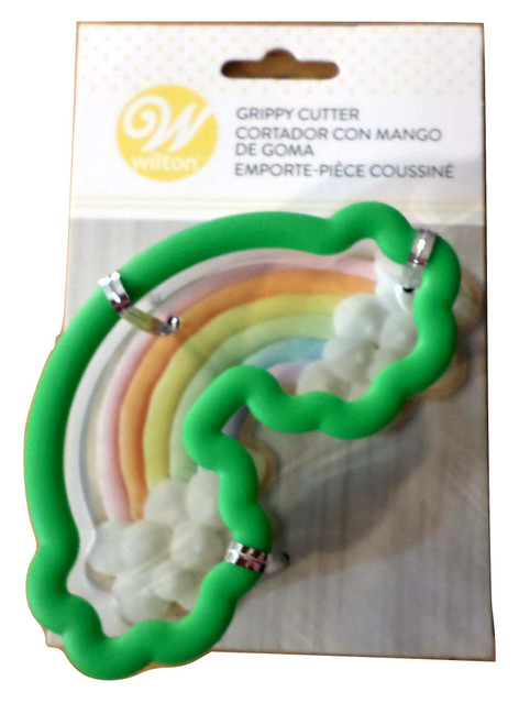 Grippy Rainbow/Clouds Plastic Cookie Cutter - 4.25" x 2"