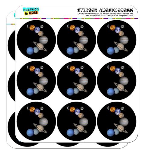 Solar System Planets Mercury Venus Mars Earth Moon Jupiter Saturn Uranus Neptune Planner Calendar Scrapbooking Crafting Stickers