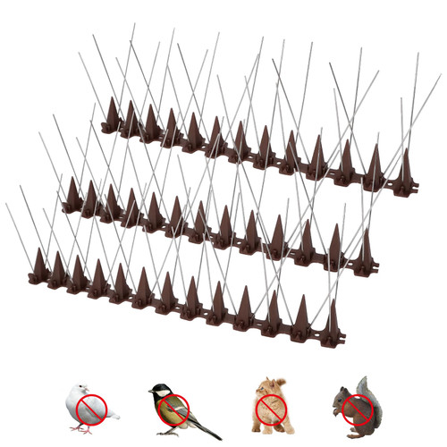 Bird Spikes, 3 Pack Plastic Bird Spike for Outside to Keep Birds Away, Bird Scare Devices for Small Bird Cat Squirrel, Pigeon Spikes for Fence Windowsill Roof