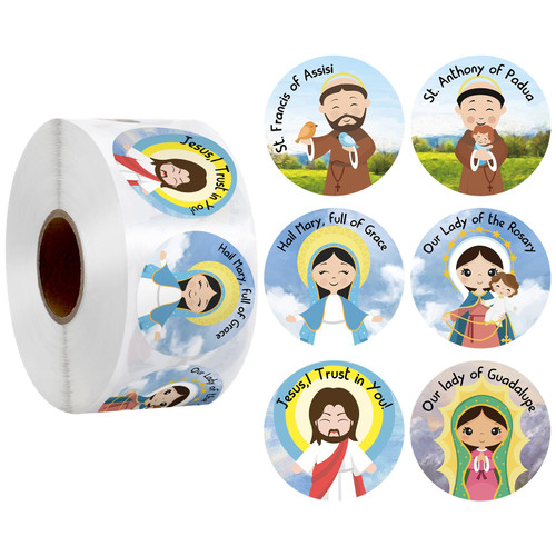 1000 Pcs Easter Catholic Stickers Religious Mini Saints Stickers for Kids He is Risen Easter Sticker for Party Church Sunday School Decoration