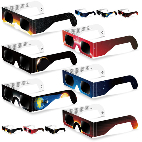 Solar Eclipse Glasses - 2024 CE and ISO Certified Optical Quality Safe Shades for Direct Sun Viewing for Solar Eclipse (12 Pack)