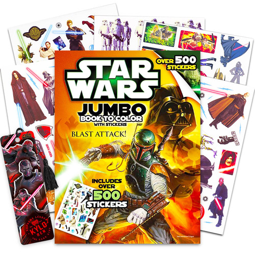 Star Wars Sticker Book for Boys and Girls - Bundle with Star Wars Coloring Book Including Over 500 Stickers Plus Games and Puzzles and Bonus Star Wars Bookmark (Star Wars Gifts)