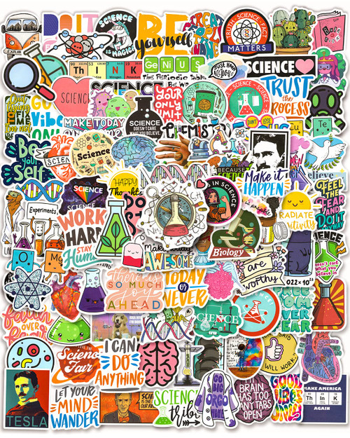 Science Stickers, 200PCS Funny Laboratory Science Stickers, Biology Chemistry Physics Experiment Waterproof Vinyl Stickers for Students Teachers Teens Kids for Water Bottles Laptop Phone Science Stickers, 200PCS Funny Laboratory Science Stickers, Biology Chemistry Physics Experiment Waterproof Vinyl Stickers for Students Teachers Teens Kids for Water Bottles Laptop Phone