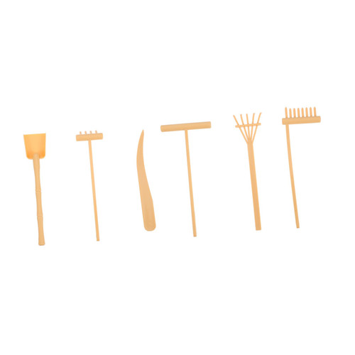 6pcs Sand Rake Garden Sandbox Tools Kits Zen Garden Kit Zen Garden Rakes Zen Garden Rake Tool Sand Art Kit Zen Garden Accessory Sand Garden Decor Toys Mini Bamboo Product Plastic